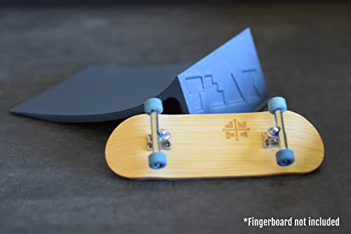 Teak Tuning Fingerboard Poly Launch Kicker Ramp - 4.5" Long, 3" Wide, 1.5" Tall - Fingerboard Obstacle in Blue Steel Colorway