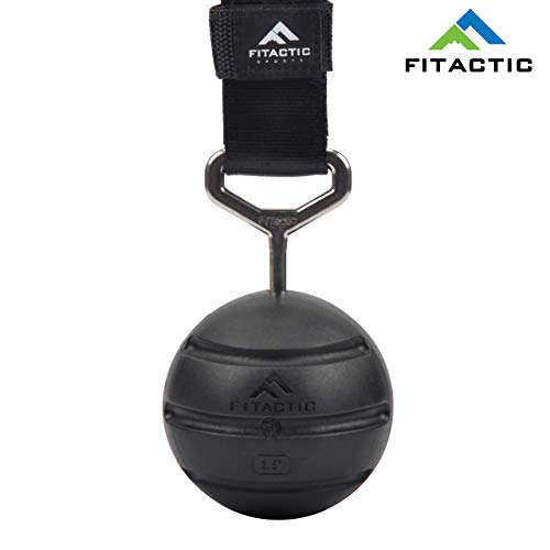 Rock Climbing Solid Training Cannonball Bomb Power Pull Up Ball Hold Grips for Straps for Finger, Forearm, Biceps, Back Muscles - color: Black (Groove 3.5")