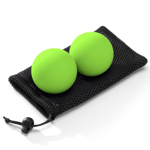SUBCULTUREPICK Massage Lacrosse Balls for Myofascial Release,Yoga Deep Tissue Massage,Trigger Point Therapy and Foot Plantar Fasciitis,Muscle Soreness Massager Ball (2 Packs) (Green) - color: Green