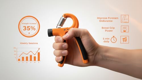 Adjustable Hand Grip Strengthener 11-132 lbs (5-60kg) – Forearm Grip Trainer for Muscle Building, Finger Exerciser for Injury Recovery, Rock Climbing, Gym Workout, Physical Therapy Training Equipment