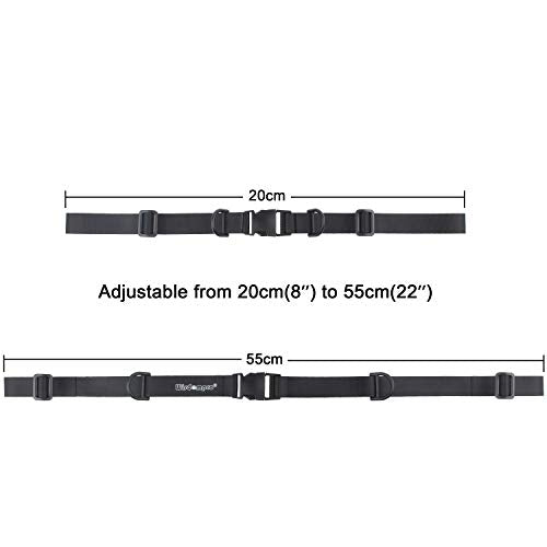 Wisdompro Backpack Chest Strap, Heavy Duty Backpack Sternum Strap Add on | Adjustable Nylon Chest Belt Replacement with Quick Release Buckle, for Travel, Hiking, Camping and Jogging - with Slide Locks - color: Black