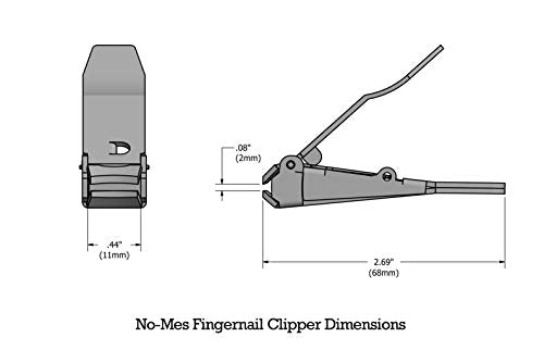 No-mes Fingernail Clipper, Made in USA, Catches Clippings, Built-in Nail File