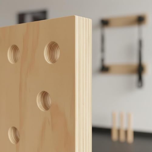 Climbing Board Wooden Pegboard Strength Training Upper Body Workout Smooth Polished Surface Design Suitable for Home or Garage Use - style: Style B