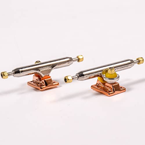 Fingerboard Trucks with Upgraded Urethane Bushings and Pivot Cup,34mm 32mm Width,Normal Kingpin (Gold, 34mm) - color: Gold, size: 34mm