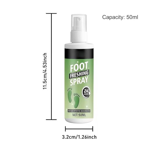 Shoe Deodorizer Spray 60ml Long-Lasting Powerful Elimination | Shoe Refresher Spray for Leather Boots Footwear Tennis Hockey Closet Home Sneaker