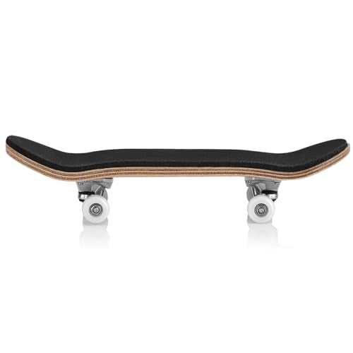 Milltrip Wooden Finger Skateboards, 1Pc Maple Wooden Alloy Fingerboard Finger Skateboards with Box Reduce Pressure Gifts (White) - color: White
