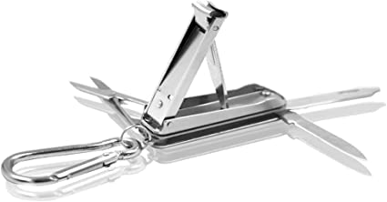 5in1 Multi Tool Nail Clippers,Nose Hair Scissors,Nail Files,Multi Purpose Pocket Knife,Screwdriver,Key Chain for Mini Multi Nail Clippers,Travel,Fishing,Hiking,Camping