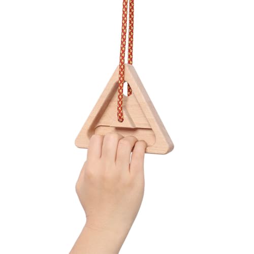 LMAOSS Portable Hangboard Rock Climbing, 2 pack Triangular Wooden Climbing Fingerboard with Hanging Rope, Multi-Grip Finger Strength Trainer for Grip, Forearm & Pull-Up Training, Compact Hang Holds fo