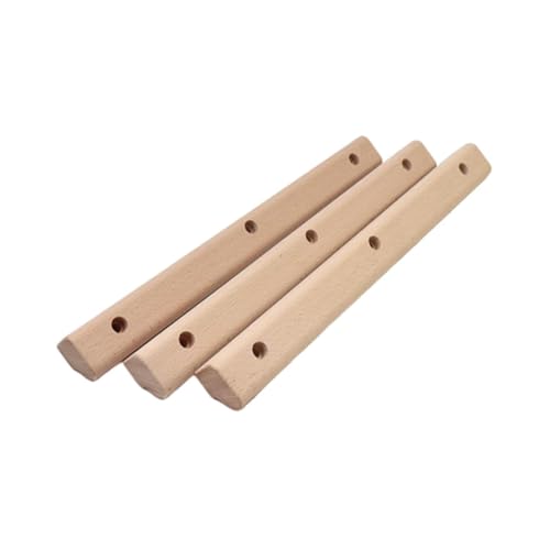 Wooden Rock Climbing Holds 3-Piece Set for Bouldering Training, Finger Strength Exercise, Home Outdoor Wall, Thick to Thin Edges 50cm