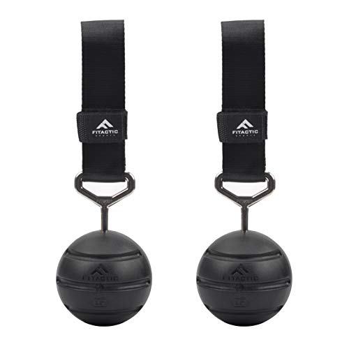 Rock Climbing Solid Training Cannonball Bomb Power Pull Up Ball Hold Grips for Straps for Finger, Forearm, Biceps, Back Muscles - color: Black (Groove 3.5")