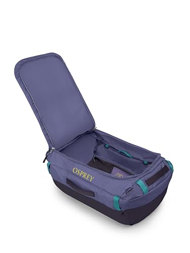 Osprey Transporter Lightweight Travel Duffel Bag - Extra Large Water Resistant Durable Gear Bag for Men and Women - color: Euphoria Purple/Purple Ink, style: 65l