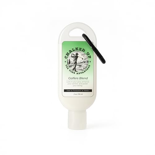 Chalked Up Golfers Grip Enhancer – Liquid Chalk – Fast-Drying Hand Grip – Non-Messy, Long-Lasting, Moisture-Absorbing Formula – 50ml with Clip