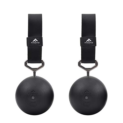 Rock Climbing Solid Training Cannonball Bomb Power Pull Up Ball Hold Grips for Straps for Finger, Forearm, Biceps, Back Muscles - color: Black (4")