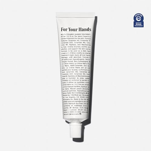 Nécessaire - The Hand Cream for Women & Men with 5 Ceramides & Peptides, Fragrance-Free Hand Lotion, Fast-Absorbing, Non-Greasy. - 2.2 fl oz.
