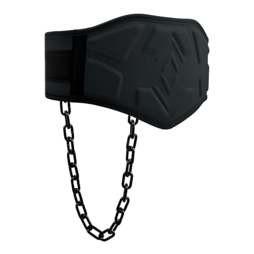 Dip Belt for Weightlifting - 12mm Neoprene Padded Weight Lifting Belt with 36IN Heavy Duty Steel Chain, Weighted Pull Up Belt for Dips, Squats, Strength Training, Men Women - color: Black