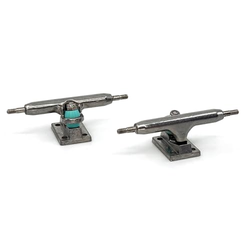 32mm Prodigy Gen2 Pro Fingerboard Trucks - Pro Style Base and Hanger with Custom Pivot Tuning and Pro Duro Bubble Bushings - Raw Steel Colorway - color: Raw Steel, size: 32mm