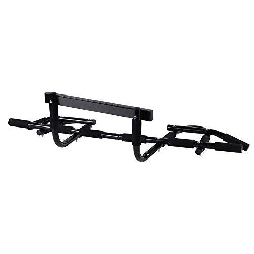 HolaHatha Heavy Duty Door Way Pull Up Bar Chin Up Dip Station for Multiuse Doorway Portable Home Fitness Gym Workout to Build Upper Body Strength