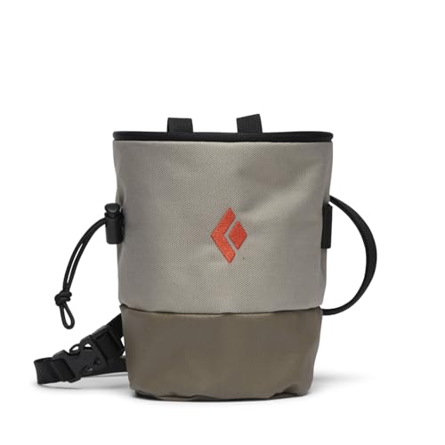 BLACK DIAMOND Mojo Zip Rock Climbing Chalk Bag, Adjustable Belt, Zip Pocket - color: Moonstone, size: Medium-Large