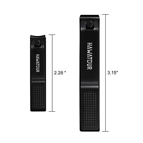 Nail Clippers Set with Visibly Tin Case, Black | Ultra Sharp, Sturdy Fingernail and Toenail Clipper Cutters - color: Black