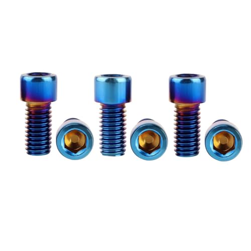 6Pcs Bike Screws M6x10 12 16 18 20 25 30 35mm Stainless Steel Socket Head Cap Allen Hex Bolt (Burnt Blue, M6 x12mm) - color: Burnt Blue, size: M6 x12mm