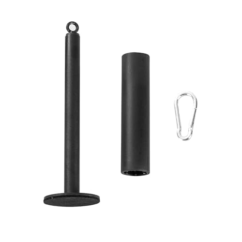 500LB Loading Pin, Carabiner for Cable Pulley LAT Pulldown | Fits 1" & 2" Olympic plates. Heavy steel supports 500LB load. Anti-slip quiet base for home gym strength training - color: Black-1'&2"loading pin