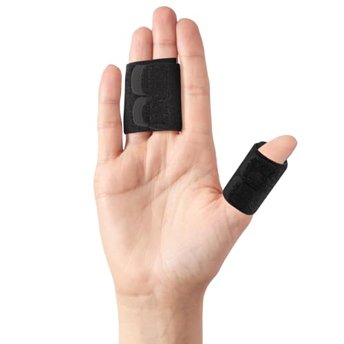 Finger Splint Finger Sleeves Protectors, Adjustable Trigger Finger Splints Thumb Splint Brace for Finger Support Compression Finger Tape for Arthritis - M - size: Medium, style: Single