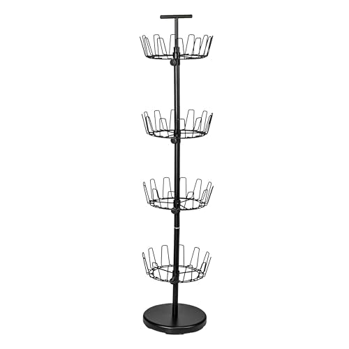 Household Essentials 4-Tier Shoe Storage Tree, Matte Black - color: Matte Black