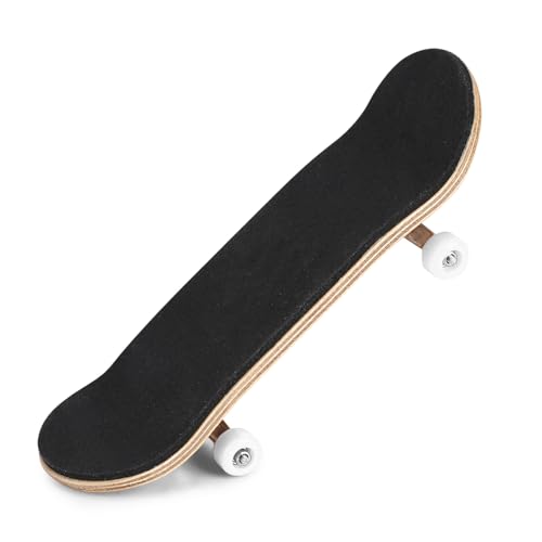 Milltrip Wooden Finger Skateboards, 1Pc Maple Wooden Alloy Fingerboard Finger Skateboards with Box Reduce Pressure Gifts (White) - color: White