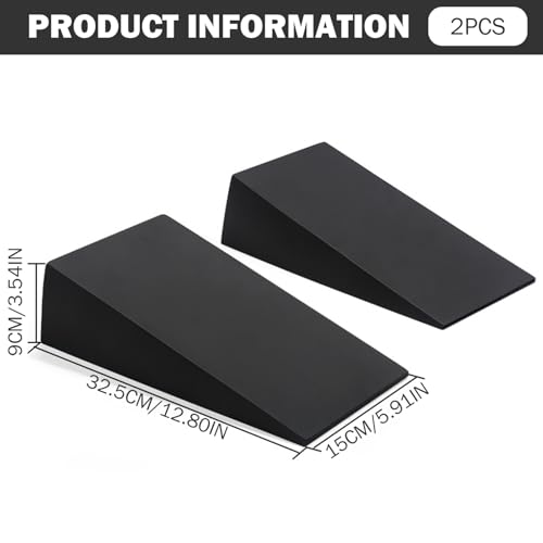 1 Pair Squat Wedge Block 13x6x3.5 Inch EVA Supportive Workout Yoga Block for Fitness, Pushup, Weightlifting, Foot Stretching