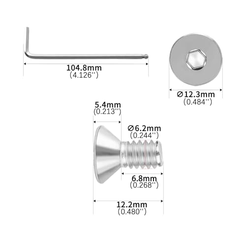 1/4-20x1/2 Flat Head Socket Cap Screws Bolts 30pcs HS/JXLS-03 | 304 Stainless Steel, UNC Coarse Full Thread, Equipped with Phillips Bit, for DIY, for Repair, Install Furniture Screws - size: 1/4-20x1/2"