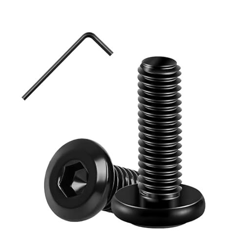 Matuja 5/16-18 x 1" Flat Head Hex Socket Bolts Screws,304 Stainless Steel,Black Oxide Finish,Fully Threaded Bright Furniture with Hex Key(20 Pcs) - size: 5/16-18 x 1"