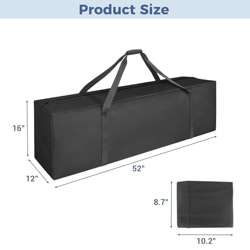COOLBEBE 52" Sports Duffle Bag - 160L Extra Large Travel Duffel Luggage Bag with Upgrade 2-way Lockable Zippers, Sturdy & Water Resistant Long Duffle Bag for Camping Moving (Black 52inch 2Pack) - size: 52" x 12" x 16" 2Pack