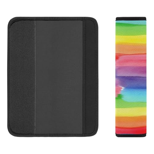 Universal Fit LGBTQ Colorful Rainbow Seat Belt Shoulder Pad for Adult Use, Most Cars, 1 Pair Harness Pads Strap Anti-Slip Pad - color: Pattern 53