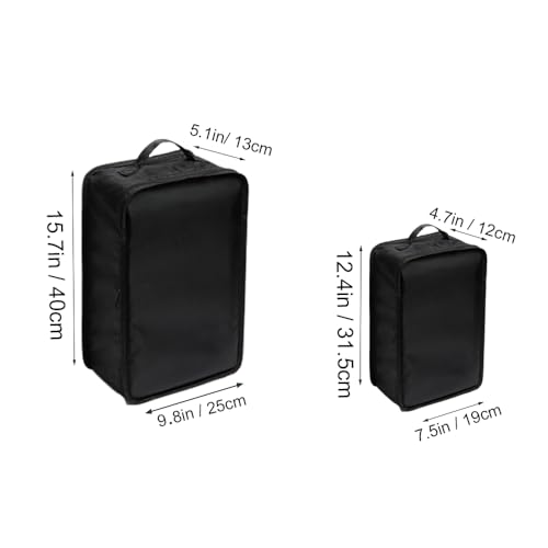 Travel Shoe Bags, Foldable Waterproof Shoe Pouches Organizer-Double Layer (2+2 Black Shoe Bags) - color: Black, size: 2+2 Packs