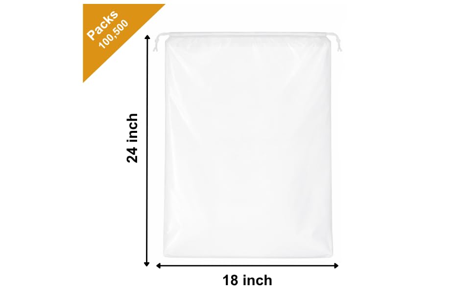 InfinitePack Large Transparent Shoe Bags for Travel, Portable Shoe Bags, Shoes Pouch Storage Organizer with Drawstring for Men & Women aClear Window Shoes Pouch with Rope - size: 12"x18"(100pcs)
