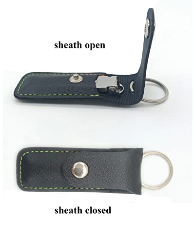 Stainless Steel Portable Nail Cutter，German Keychain Nail Clipper with File for Man and Women, Ultra Thin Flat Fingernail Clipper Perfect Use for Traveling、 Home 、 Office (Small, 1)