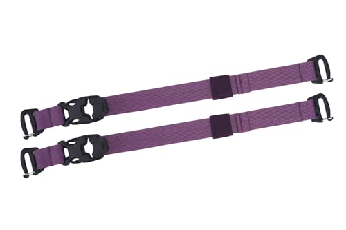 Tactical MOLLE/PALS Backpack Attachment Straps - Adjustable G-Hook Tie Downs, Non-Slip Cam Buckle, for Rucking, Hunting, Hiking, Camping, Tripod & Sleeping Gear (7.5-22 in) (Purple, 2-Pack) - size: 2-Pack, style: Purple