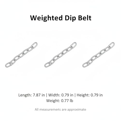 Home Gym Pull Up Station Accessory: Weighted Dip Belt with Heavy Duty Iron Chain for Strength Training - size: 7.87 x 0.79 x 0.79 in