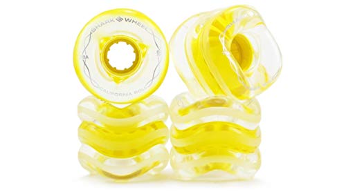 Shark Wheel 60 mm 78a Skateboard Wheels | California Roll | 4-Pack - color: Clear with Yellow Hub
