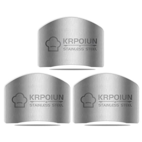 Finger Guards for Cutting Kitchen Tool, Stainless Steel Guard Protector to Avoid Hurting When Slicing and Dicing Food - 3 Pack - color: Silver 3 single finger