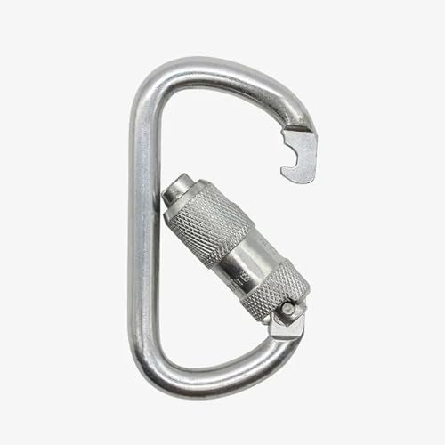 Heavy Duty Carabiner 30KN(6500LBS) Auto Locking Climbing Carabiners Clips for Rock Climbing,Rappelling,Hunting, Rescue Equipment(CE Rated,D Shape) - color: Black(1Pack)