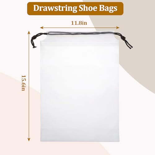 Drawstring Shoe Bags Shoe Bags for Packing, Storage Reusable Waterproof Shoe Organizers for Sneakers & Clothes, Translucent Travel Bags for Men Women (8 Pack) - size: 8 Pack