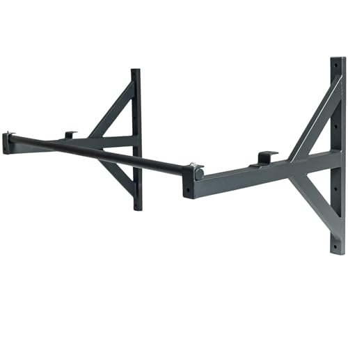 REP Fitness Heavy Duty Pull-Up Bar, Wall Mounted Multi-Grip or Bare Steel Straight Option, Home Gym Exercise Equipment for Chin Training, Garage Strength Workouts, Rings, Straps - style: Straight Bar