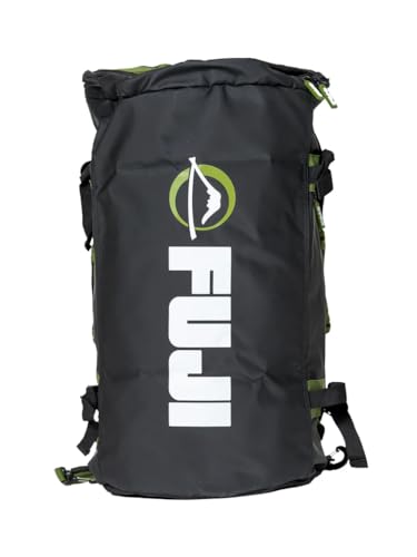 FUJI Unisex Convertible Duffle Backpack, Water-Resistant (Not Waterproof), Multi-Functional Luggage Gym Bag for Men and Women - color: Black/Green