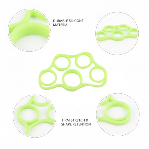 Premium Silicone Finger Resistance Band for Hand Exercise and Grip Practice - color: Green