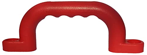 APSI Plastic Handles and Grab Bars for Playground Equipment, Climbing Walls, Doors, Drawers, Trees, Bunk Bed and More, Sturdy All Weather Material, Pack of 2 (Red) - color: Red