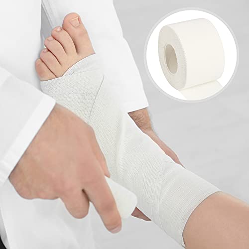 4 Pcs Pre Wrap Tape Athletic Finger Wrist Tape Sports No Sticky Residue Very Strong Easy Tear First Aid Injury Wrap for Athletes Trainers Boxing, 1.5 Inch x 33 Feet (Black, White)
