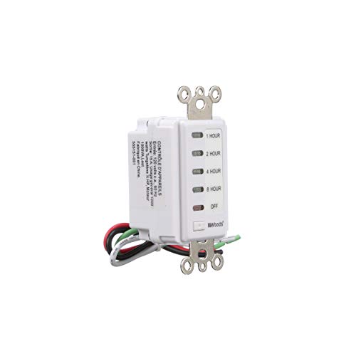 Southwire Woods In-Wall 8-Hour Digital Countdown Timer - Automatic Shut-Off Timer - Energy-Efficient Wall-Mounted Timer - Durable Digital Timer - Easy-Installation Indoor Timer - size: 8-Hour