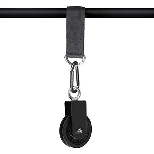 LFJ Cable Pulley with Swing Strap Carabiner Gym Pulley Wheel Set for LAT Pulley System DIY Pull Down Attachment,Ladder Lift,Home Gym Equipment