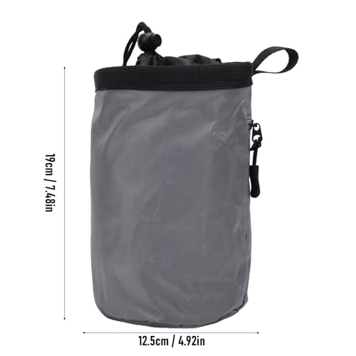 Alomejor Climbing Chalk Bag Oxford Fabric Chalk Pouch with Fleece Lining Adjustable Drawstring Zippered Pocket 19 X 12.5 X 12.5cm for Rock Climbing Gymnastics Weightlifting